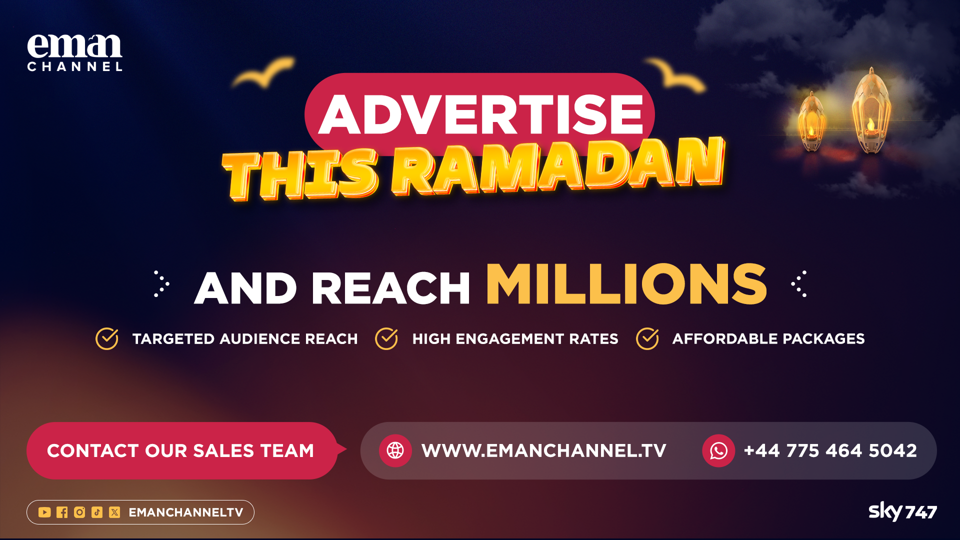 Advertise with Eman Channel this Ramadan! 🌙 Eman Channel